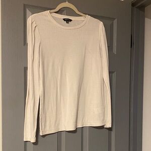 Well Worn Women's Cream Crew Neck puff sleeve Sweater